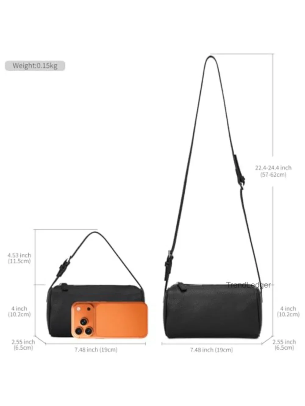 PU Leather Hobo Crossbody Bag Barrel Casual Purse Shoulder Bag